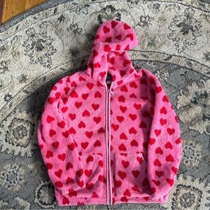 Hanna Andersson Pink and Red Heart Hoodie